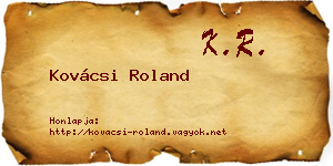 Kovácsi Roland névjegykártya