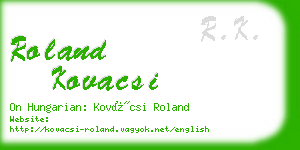 roland kovacsi business card